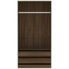 Stylish Brown Oak Wardrobe - Engineered Wood | HipoMarket