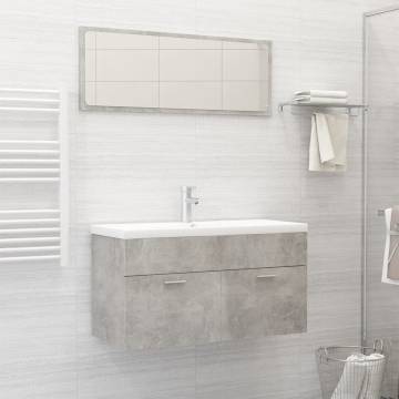 Stylish Bathroom Furniture Set - Concrete Grey | Hipomarket