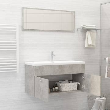 Stylish Bathroom Furniture Set - Concrete Grey | Hipomarket