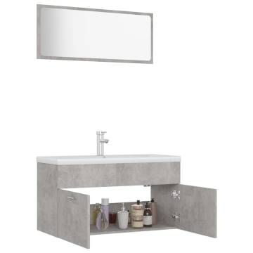 Stylish Bathroom Furniture Set - Concrete Grey | Hipomarket