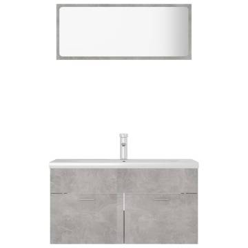 Stylish Bathroom Furniture Set - Concrete Grey | Hipomarket