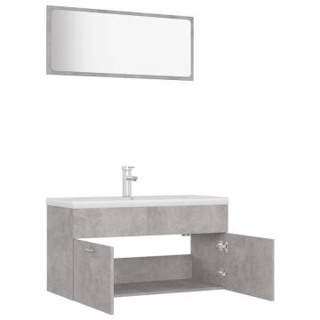 Stylish Bathroom Furniture Set - Concrete Grey | Hipomarket