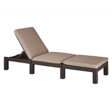 Keter Daytona Brown Sunlounger with Cushion - Comfort & Style