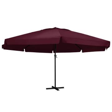 Outdoor Parasol with Aluminium Pole 600 cm - Bordeaux Red