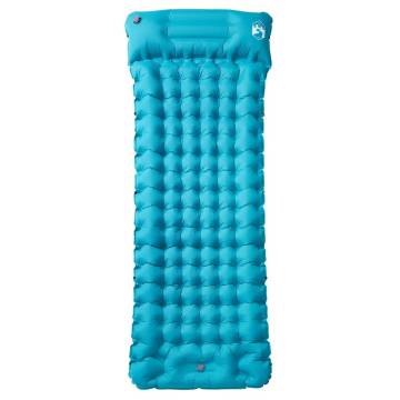 Self Inflating Camping Mattress with Pillow - 1 Person Blue