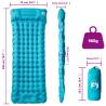 Self Inflating Camping Mattress with Pillow - 1 Person Blue