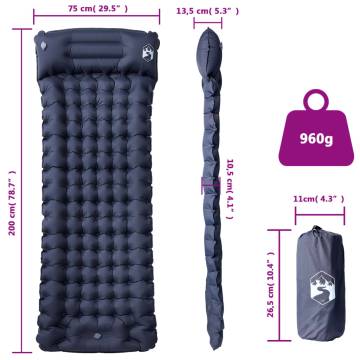 Self Inflating Camping Mattress with Pillow - 1-Person Grey