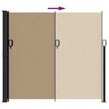 Retractable Side Awning Taupe 180x600 cm - Privacy Screen