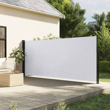 Retractable Side Awning White 160x500 cm - Privacy and Shade