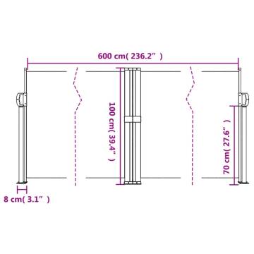 Retractable Side Awning Dark Green 100x600 cm | HipoMarket