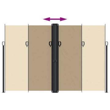 Retractable Side Awning Beige 220x600 cm | Hipo Market