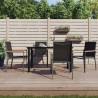 5 Piece Garden Dining Set Black Textilene and Steel Size 140 cm table length Number of 4 