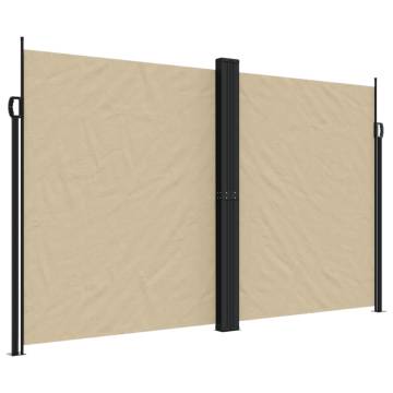 Retractable Beige Side Awning - 200x1200 cm for Privacy