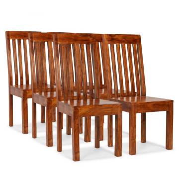 Modern Solid Wood Dining Chairs - 6 pcs Sheesham Finish