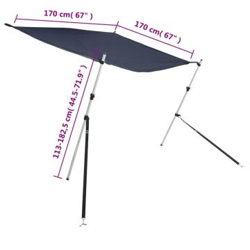 T-Top Shade Extension Blue 170x170 cm - UV & Water Resistant