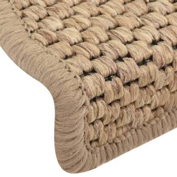 Self-Adhesive Sisal-Look Stair Mats - 15 pcs | HipoMarket