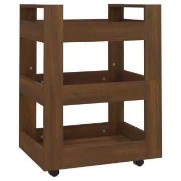 Brown Oak Kitchen Trolley 60x45 cm - Stylish Storage Solution