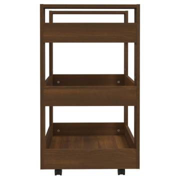 Brown Oak Kitchen Trolley 60x45 cm - Stylish Storage Solution