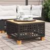 Garden Table Black 55x55x36 cm Poly Rattan Acacia Wood Colour black Quantity in Package 1 Material hole weaving 