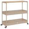 3-Tier Beige Poly Rattan Bar Cart - Durable & Stylish