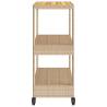 3-Tier Beige Poly Rattan Bar Cart - Durable & Stylish