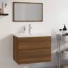 Bathroom Furniture Set Brown Oak Engineered Wood Colour brown oak Size 60 x 38.5 x 45 cm Model with faucet Number of 1 