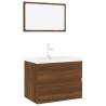 Stylish Brown Oak Bathroom Furniture Set - HipoMarket UK