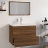 Stylish Brown Oak Bathroom Furniture Set - HipoMarket UK