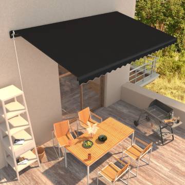 Manual Retractable Awning 450x300 cm - Anthracite | HipoMarket