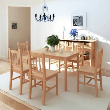 Seven Piece Pinewood Dining Set - Timeless Design