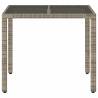 Garden Table with Glass Top Grey 90x90 cm - Durable & Stylish