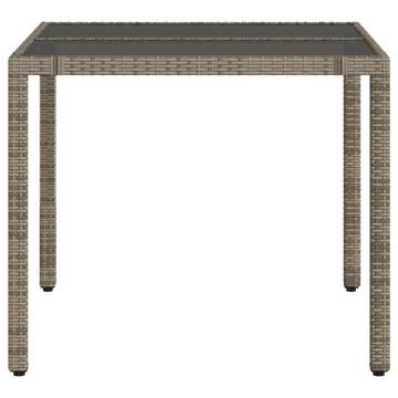 Garden Table with Glass Top Grey 90x90 cm - Durable & Stylish