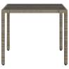 Garden Table with Glass Top Grey 90x90 cm - Durable & Stylish