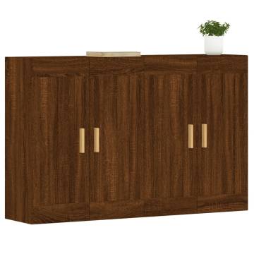 Wall Mounted Cabinets - 2 pcs Brown Oak Engineered Wood