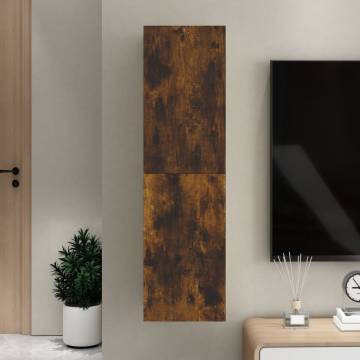 Wall-Mounted TV Cabinet in Smoked Oak - 30.5x30x110 cm