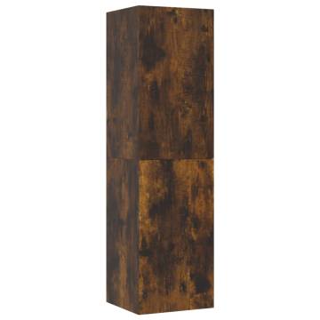 Wall-Mounted TV Cabinet in Smoked Oak - 30.5x30x110 cm