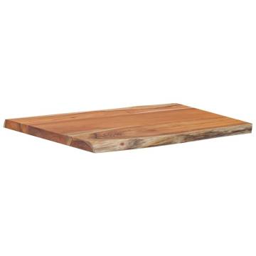 Rectangular Solid Wood Acacia Live Edge Table Top - 70x60 cm