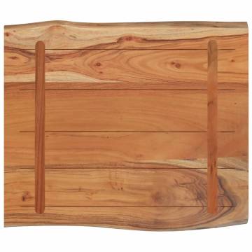 Rectangular Solid Wood Acacia Live Edge Table Top - 70x60 cm