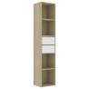 Elegant White & Sonoma Oak Book Cabinet - 36x30x171 cm