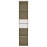 Elegant White & Sonoma Oak Book Cabinet - 36x30x171 cm