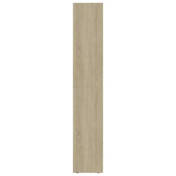 Elegant White & Sonoma Oak Book Cabinet - 36x30x171 cm