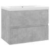 Concrete Grey Sink Cabinet with Built-in Basin | HipoMarket