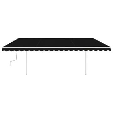 Manual Retractable Awning with LED - 5x3.5m Anthracite