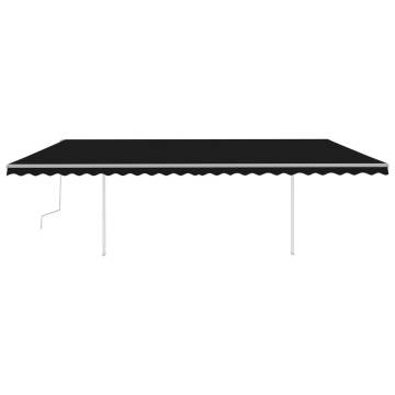 Manual Retractable Awning 6x3.5m - Anthracite | HipoMarket