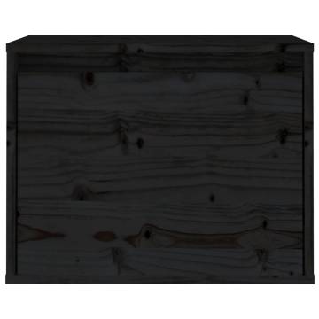 Wall Cabinet Black - Solid Pinewood 45x30x35 cm | HipoMarket