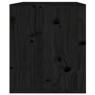 Wall Cabinet Black - Solid Pinewood 45x30x35 cm | HipoMarket