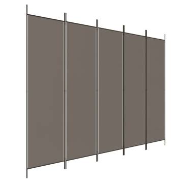 5-Panel Room Divider Anthracite - 250x220 cm Fabric | HiPoMarket