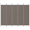 5-Panel Room Divider Anthracite - 250x220 cm Fabric | HiPoMarket