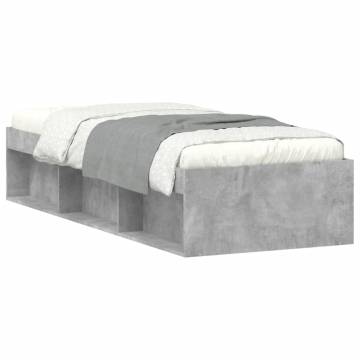 Concrete Grey Bed Frame 75x190 cm - Stylish & Practical