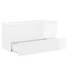 Sleek High Gloss White Sink Cabinet with Built-in Basin